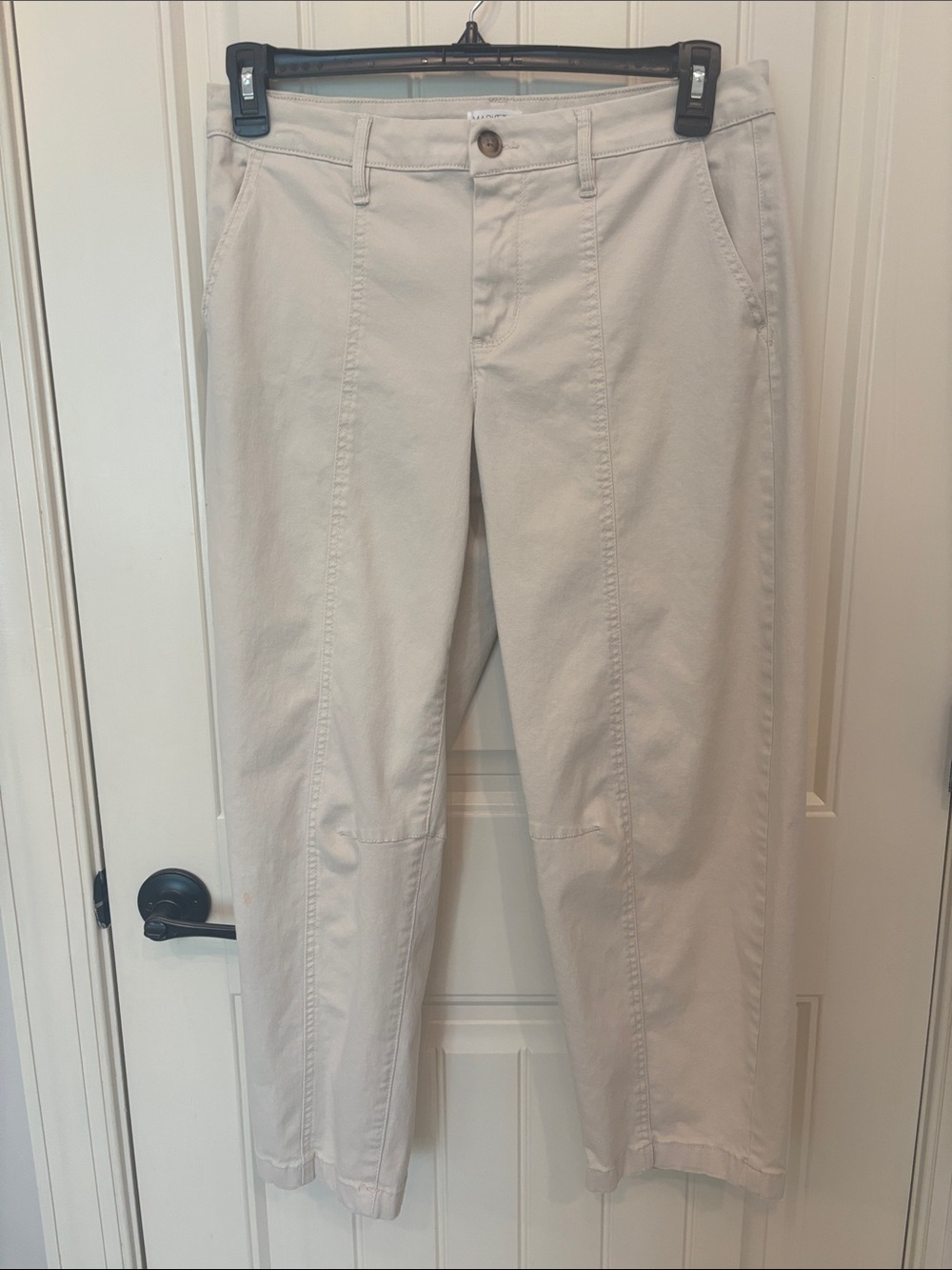 Market & Spruce Light Cream Cropped Barrel Pants
